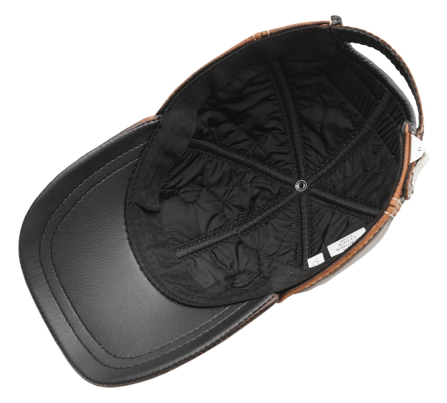 Leather Hunting Cap: Handmade Vintage Black Duck Hunter Hat with Hunting Club Badge| Apero Bullo