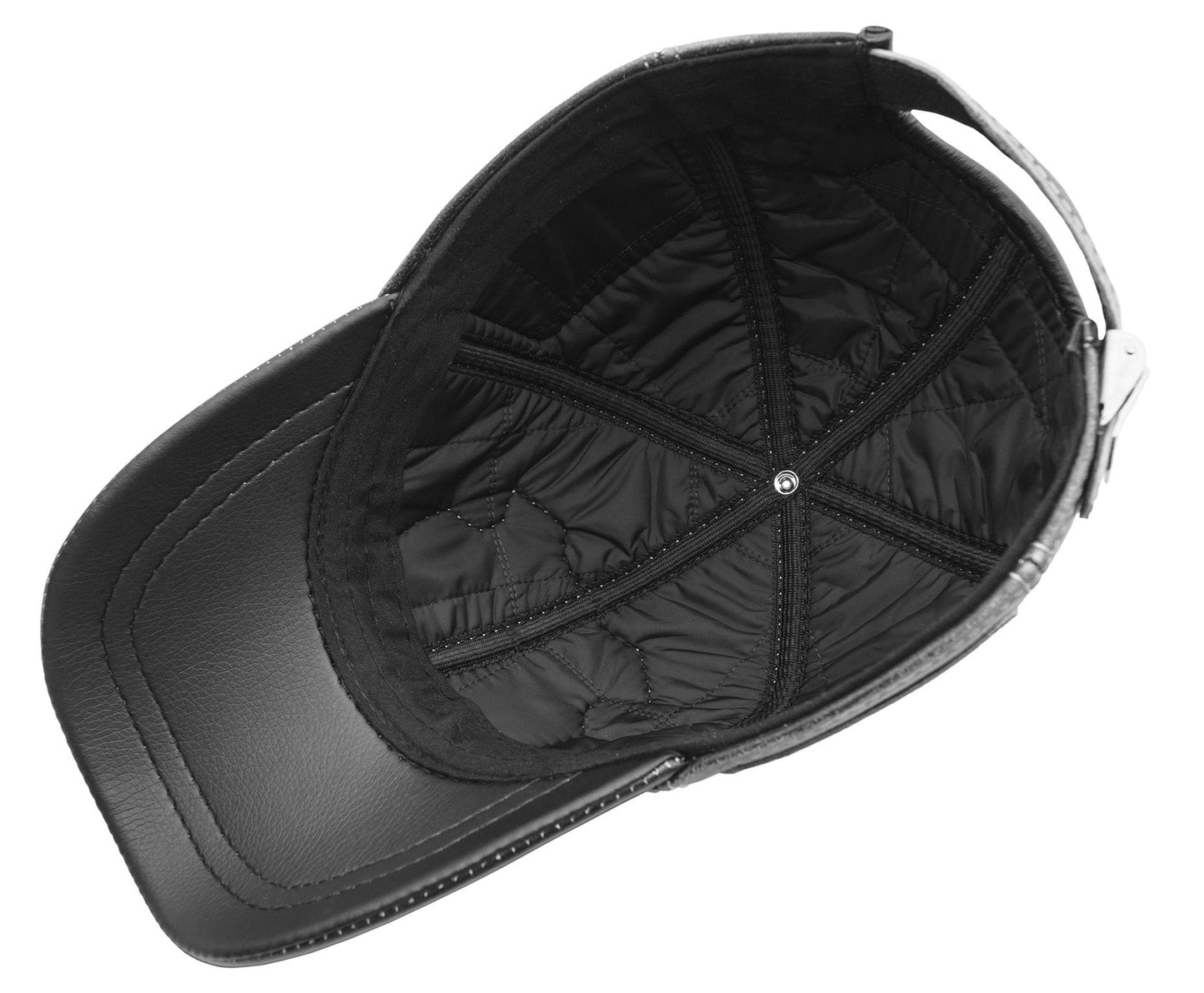 Leather Hunting Cap: Handmade Vintage Black Hat with Hunting Club, Dog & Bird Patches | Apero Bullo