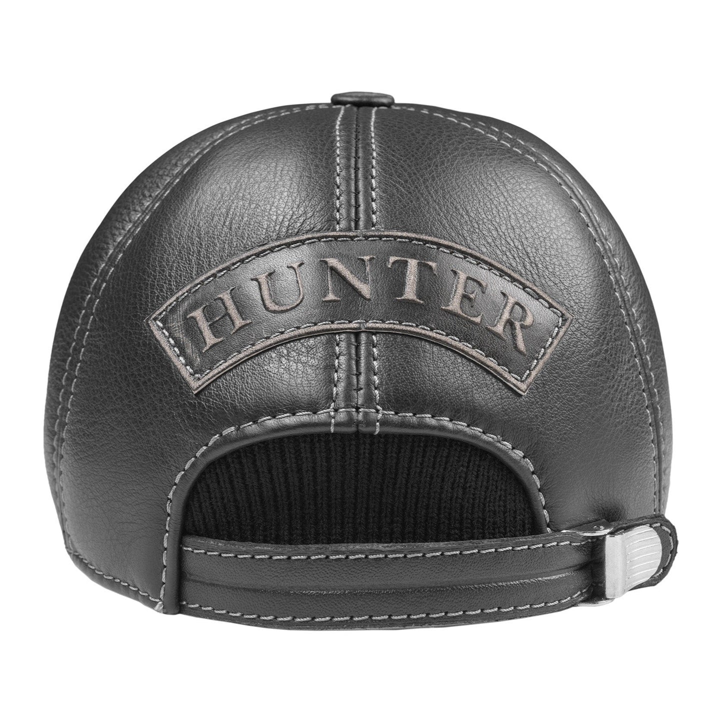 Hunting Club Leather Handcrafted Fall and Winter Baseball Cap Black