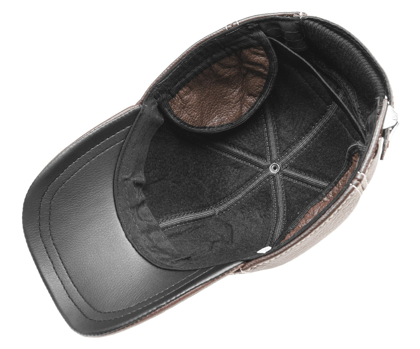 Fishing Club Fall and Winter Genuine Leather Handcrafted Fisherman Brown Cap