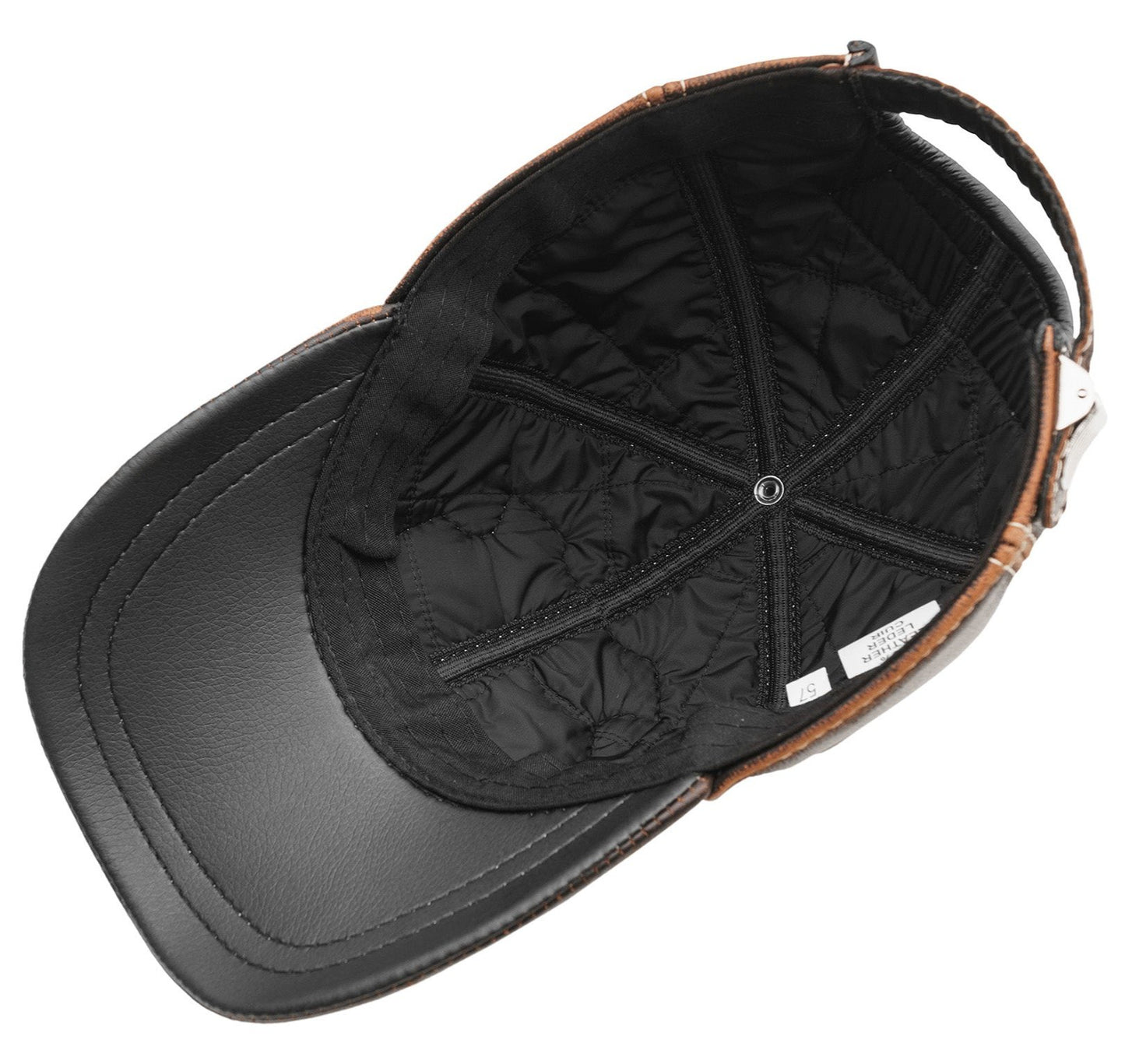 Trophy Carp Genuine Leather Handcrafted Fisherman Black&Brown Cap