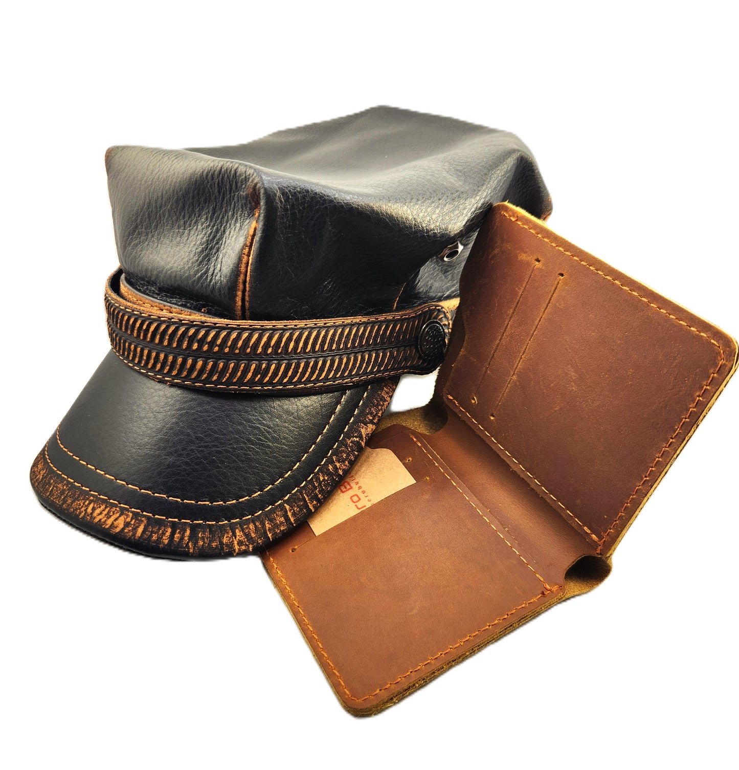 Handmade Leather Wallet: Slim Bifold in Natural, Black, Brown, and Navy | Apero Bullo