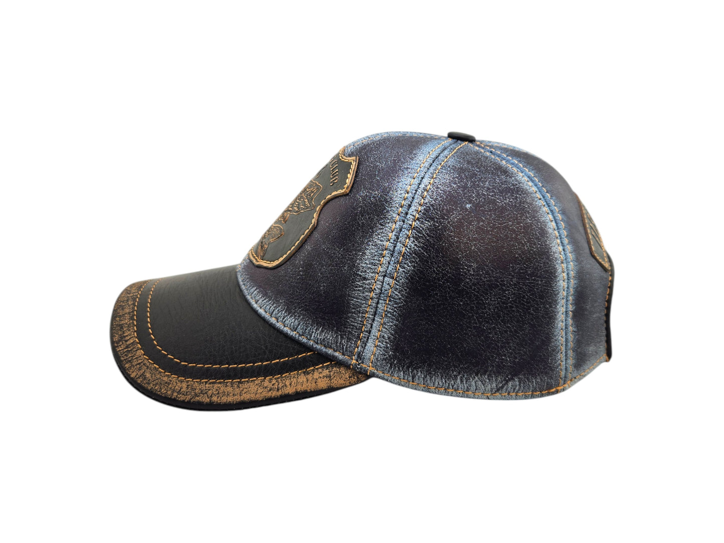 Vintage Bass Fishing Cap – Distressed Fisherman Hat with Leather Patch