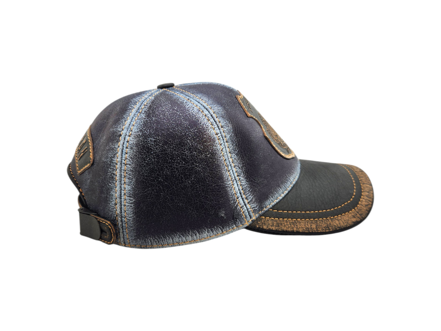 Vintage Bass Fishing Cap – Distressed Fisherman Hat with Leather Patch