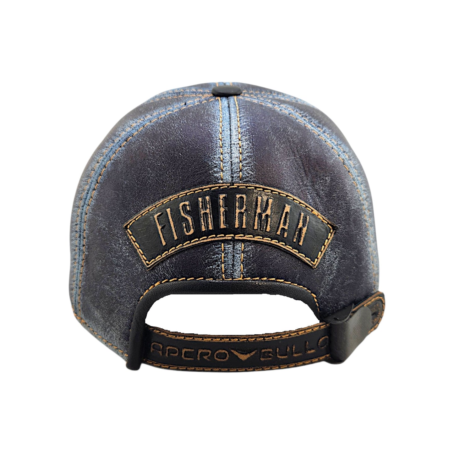 Vintage Bass Fishing Cap – Distressed Fisherman Hat with Leather Patch