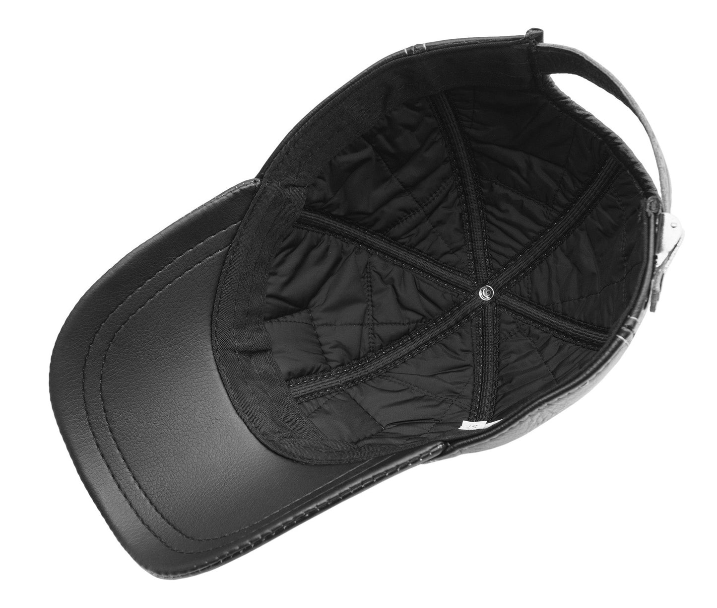 Leather American Flag Cap: Handmade Black Patriotic Hat with USA Emblem, Vintage Leather Biker Cap for Men | Apero Bullo