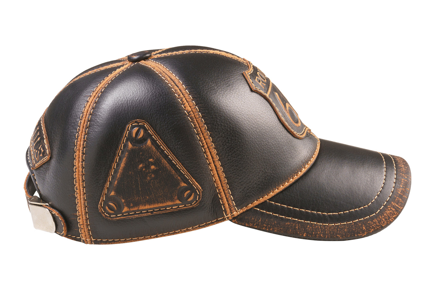 Legendary "Route 66" Leather Baseball Cap