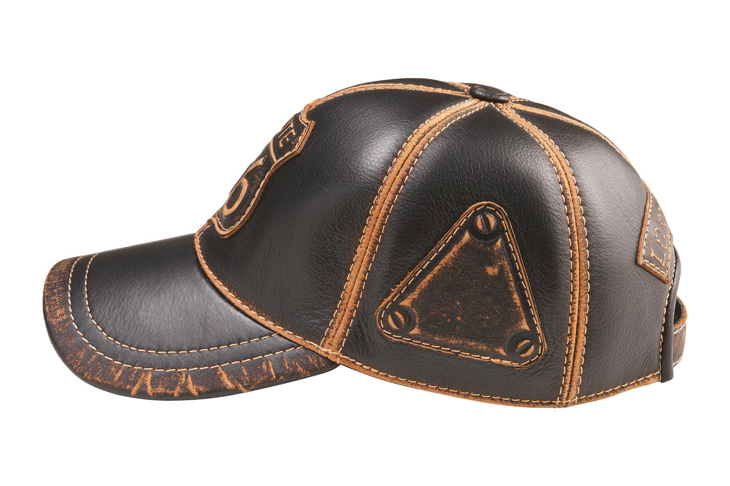 Legendary "Route 66" Leather Baseball Cap