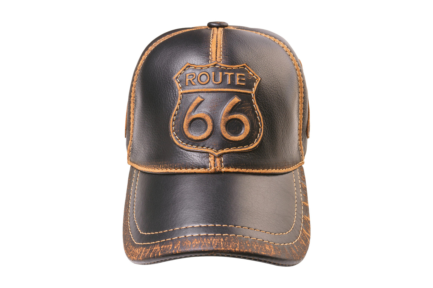 Legendary "Route 66" Leather Baseball Cap