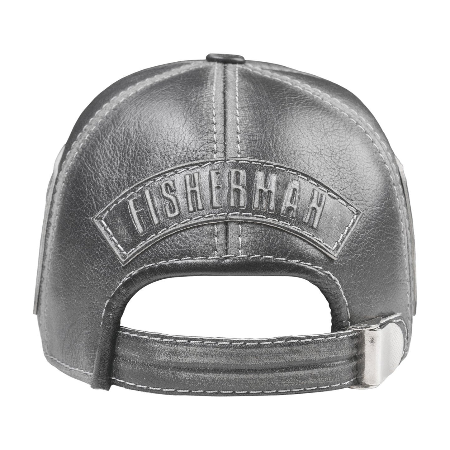 Trophy Carp Genuine Leather Handcrafted Fisherman Black Cap