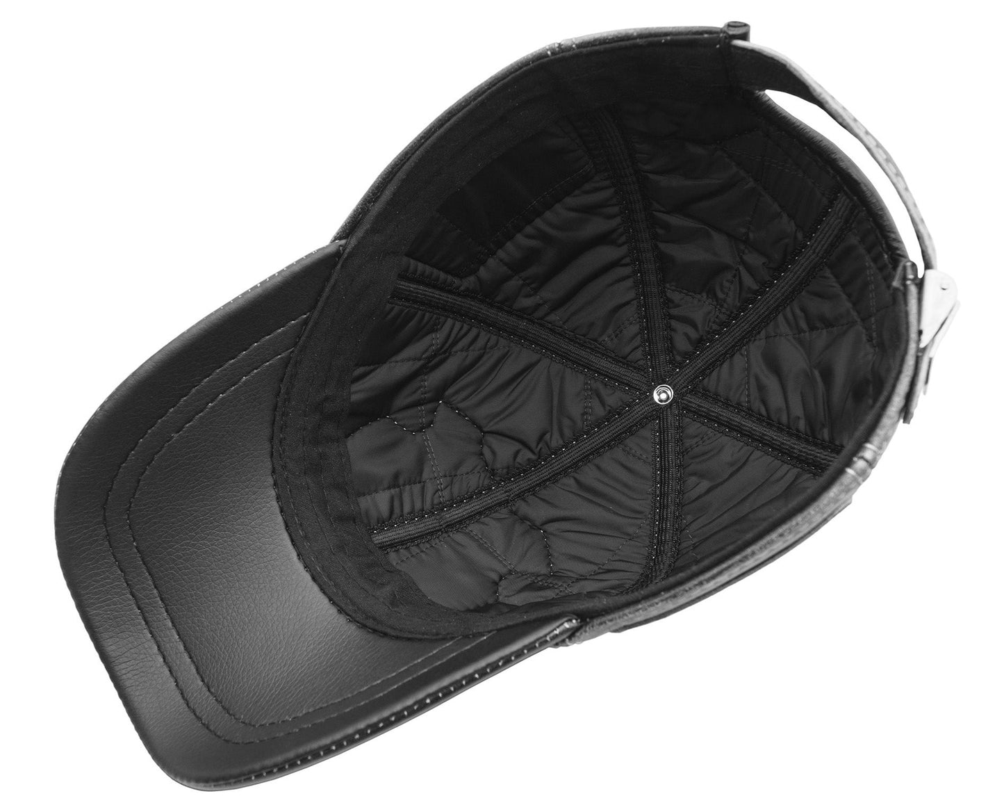 Trophy Carp Genuine Leather Handcrafted Fisherman Black Cap