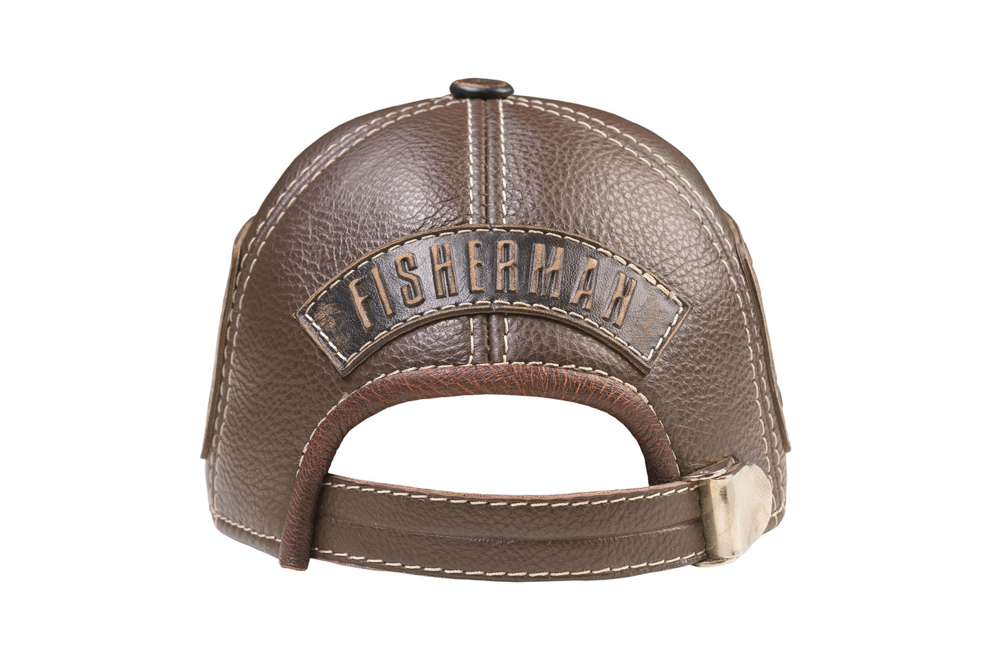 Trophy Carp Genuine Leather Handcrafted Fisherman Brown Cap