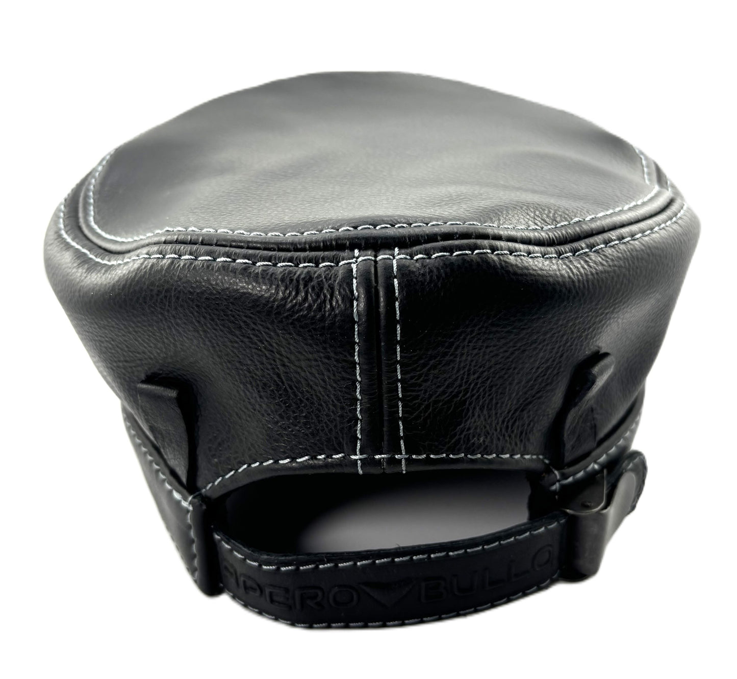 American Flag Patriotic Genuine Leather Captain Black Cap