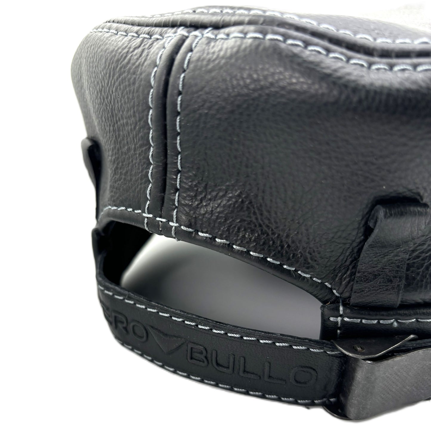 American Flag Patriotic Genuine Leather Captain Black Cap