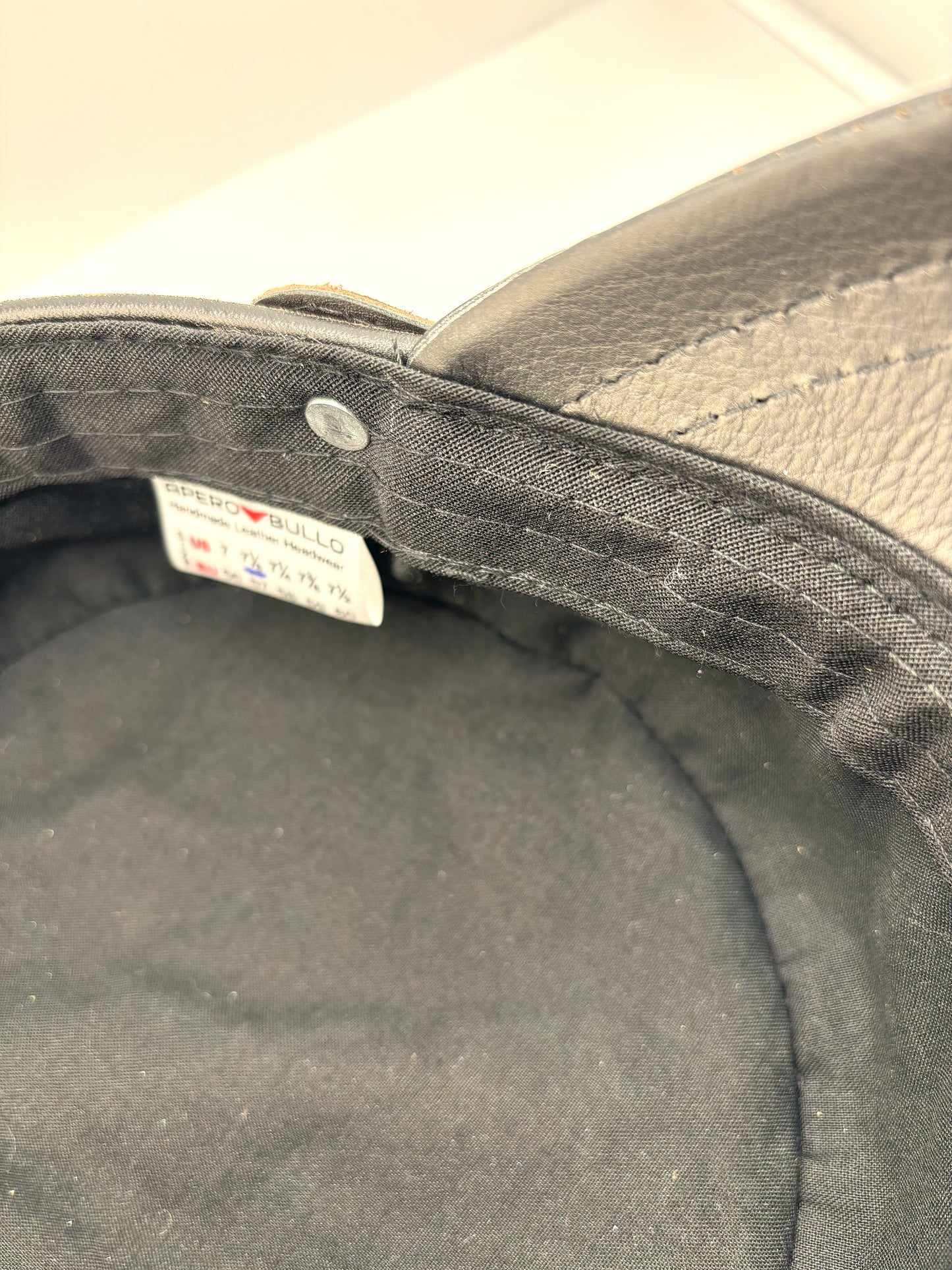 Vintage Harley Hat: Handmade Brown and Black Motorcycle Cap for Men with Distressed Finish and Vintage Band | Apero Bullo
