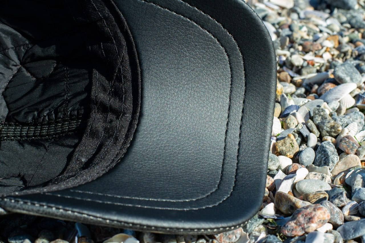 Leather Hunting Cap: Handmade Vintage Black Duck Hunter Hat with Hunting Club Badge| Apero Bullo