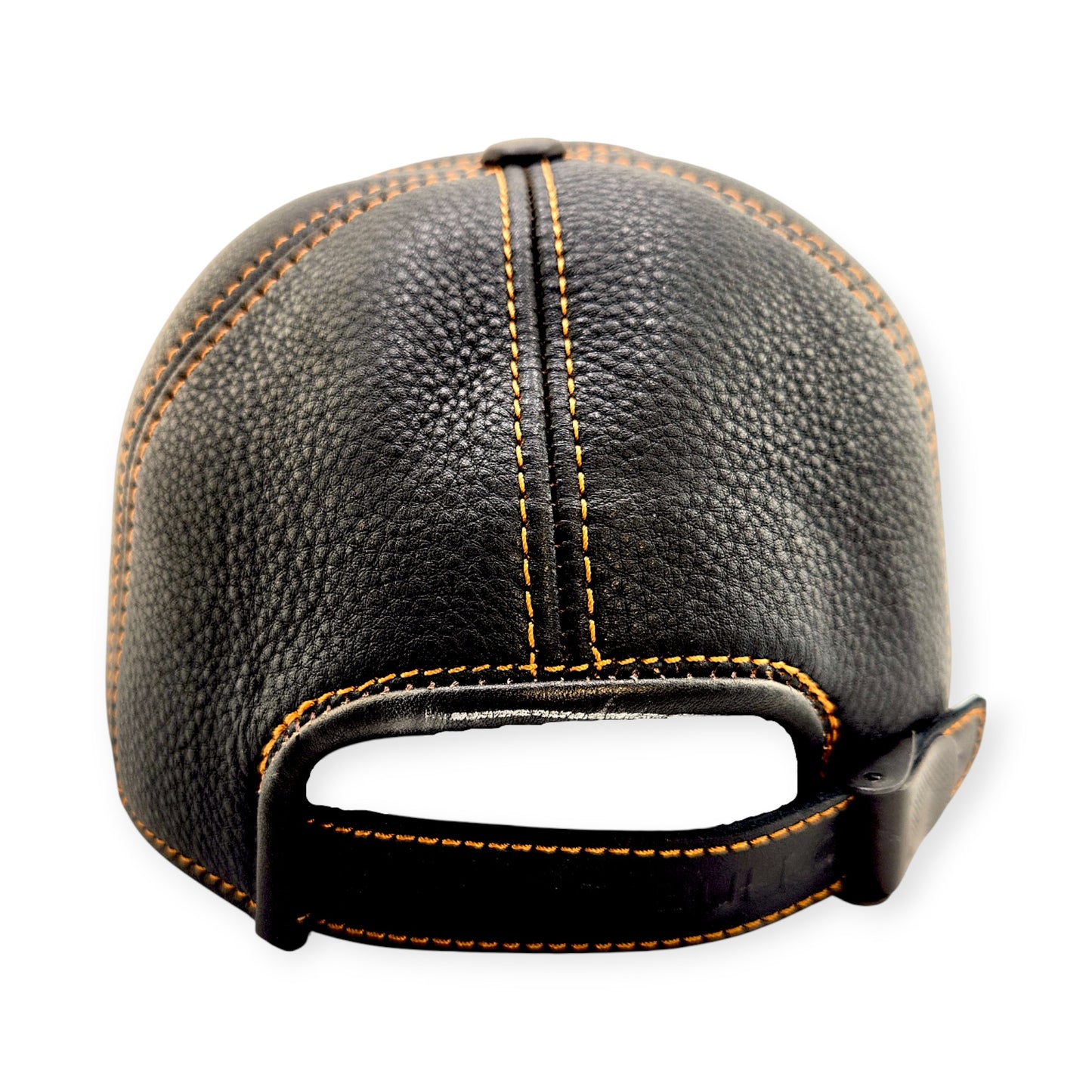 Leather Biker Hat: Handmade Black Motorcycle Cap with US Army Veteran Shield Patch, Distressed Leather Baseball Hat for Men | Apero Bullo