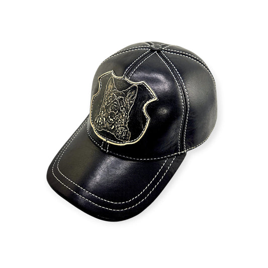 Leather Dog Hat – Handmade Black German Shepherd Cap | Apero Bullo