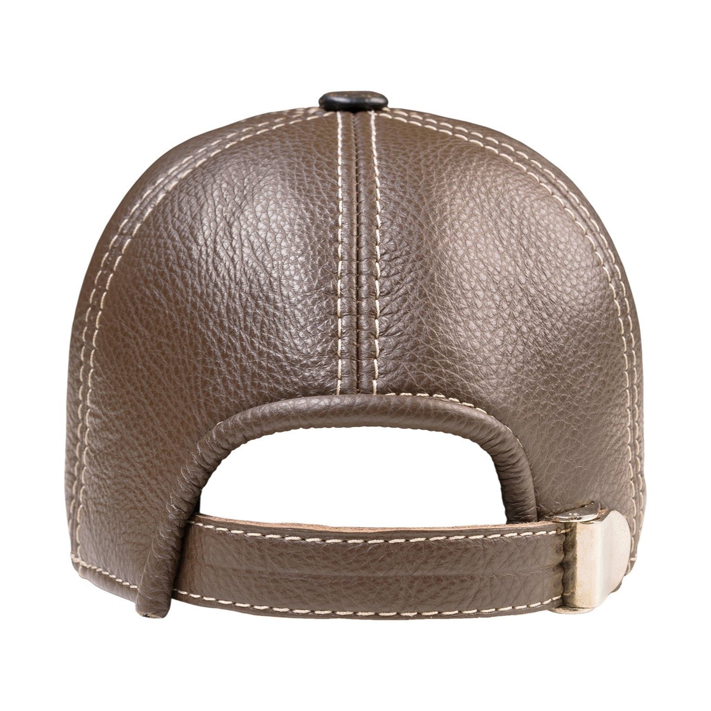 Genuine Leather Casual Brown Baseball Cap