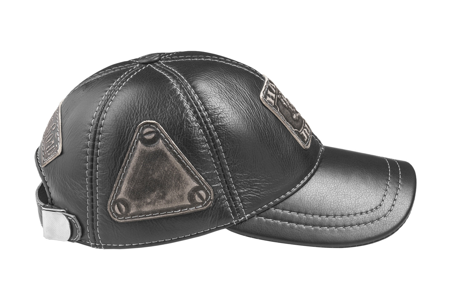 Motorcycle "Hard Ride" Genuine Leather Baseball Cap