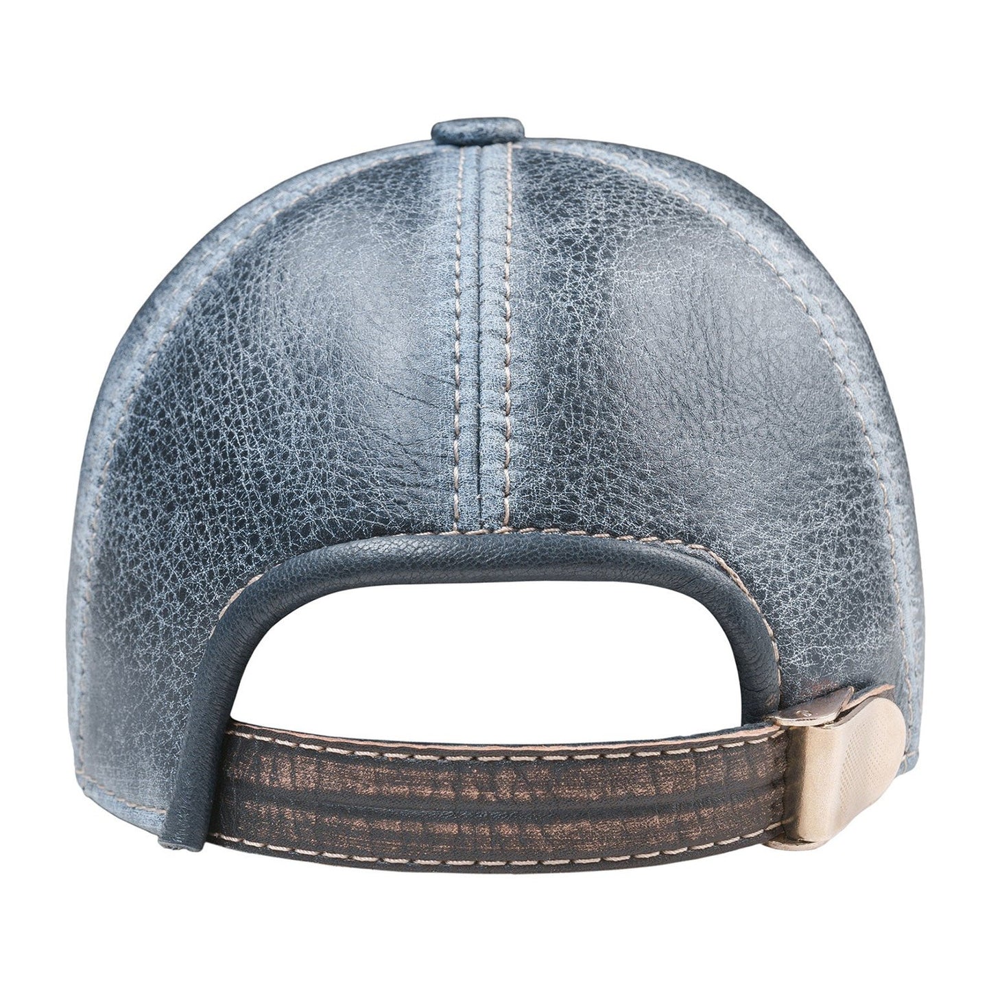 DAD Genuine Leather Blue Denim Baseball Cap