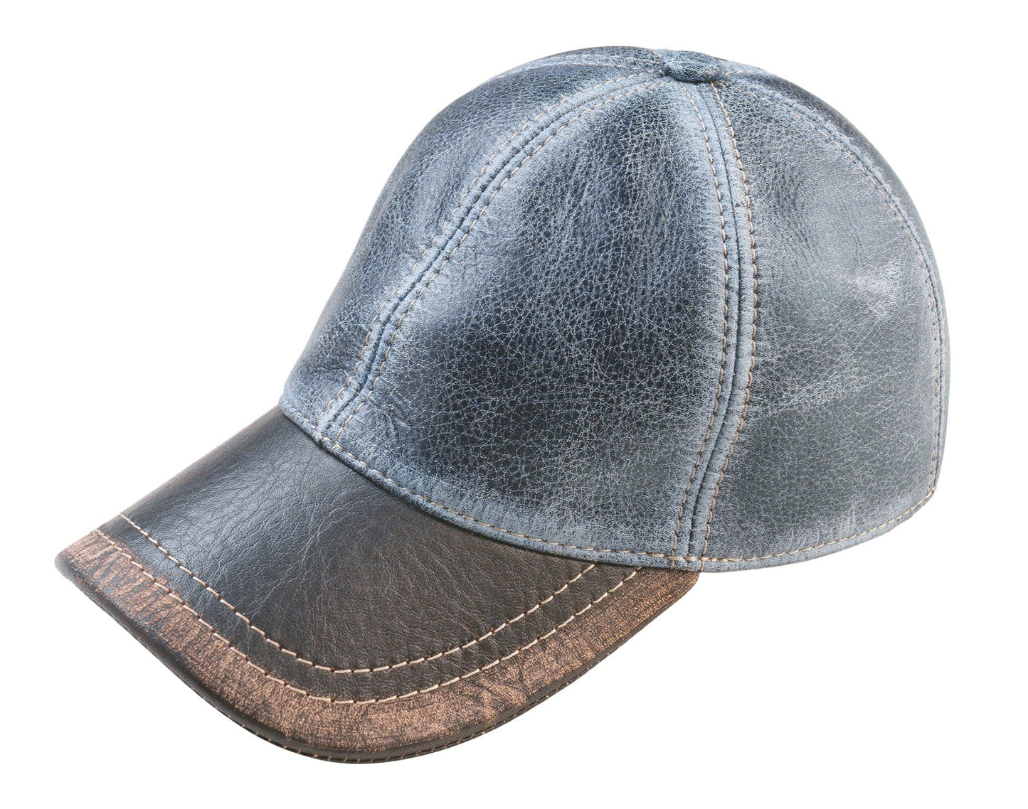 Genuine Leather Casual Denim Pattern Baseball Cap