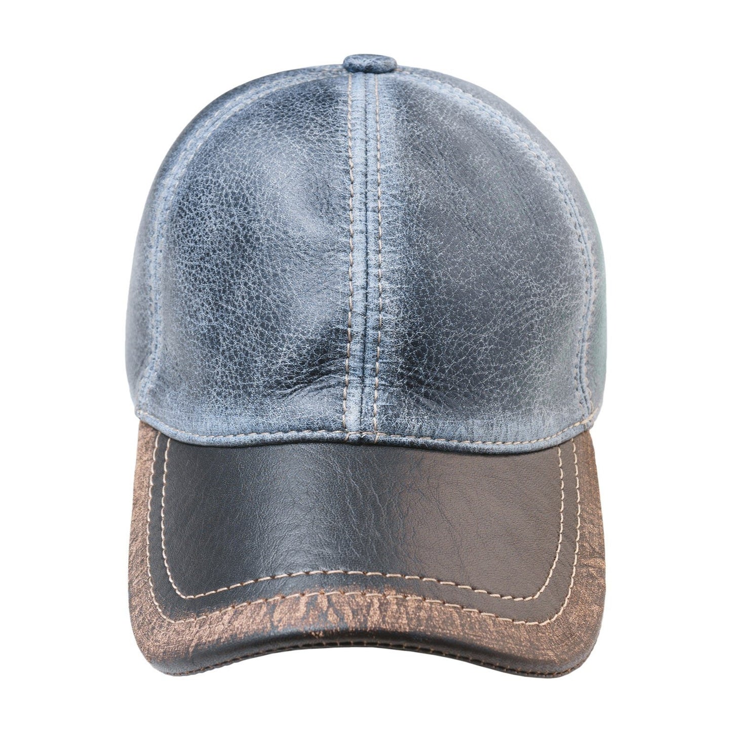 Genuine Leather Casual Denim Pattern Baseball Cap