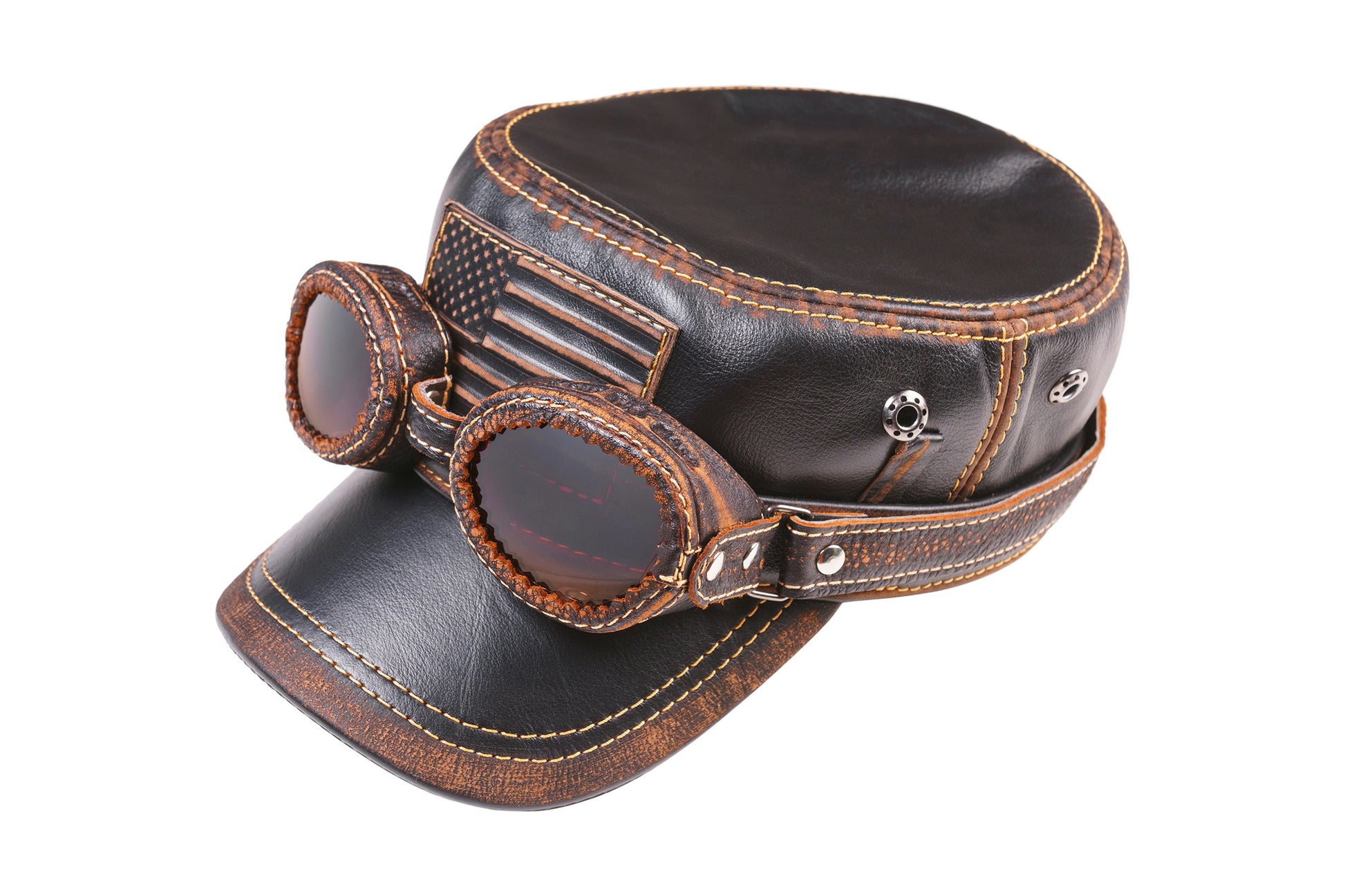 leather goggles Leather Biker Goggles: Handmade Vintage Motorcycle Steampunk Glasses w – Apero Bullo Hats